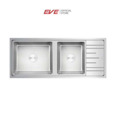 ซิงค์ล้างจาน 1 หลุม สแตนเลส มีที่พัก EVE รุ่น DELTA 1200/500 LH หลุมซ้าย ที่พักขวา ขนาด 120 ซม._1